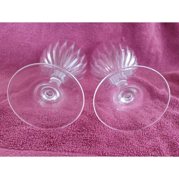 Set of 2 -8" Stemmed Crystal Water Goblet Wine Glass Celebrity Opus Pattern - Picture 4 of 4